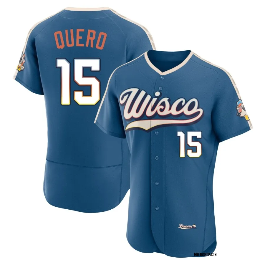 Authentic Men's Jeferson Quero Milwaukee Brewers Mineral 2026 City Connect Stadium Jersey - Blue