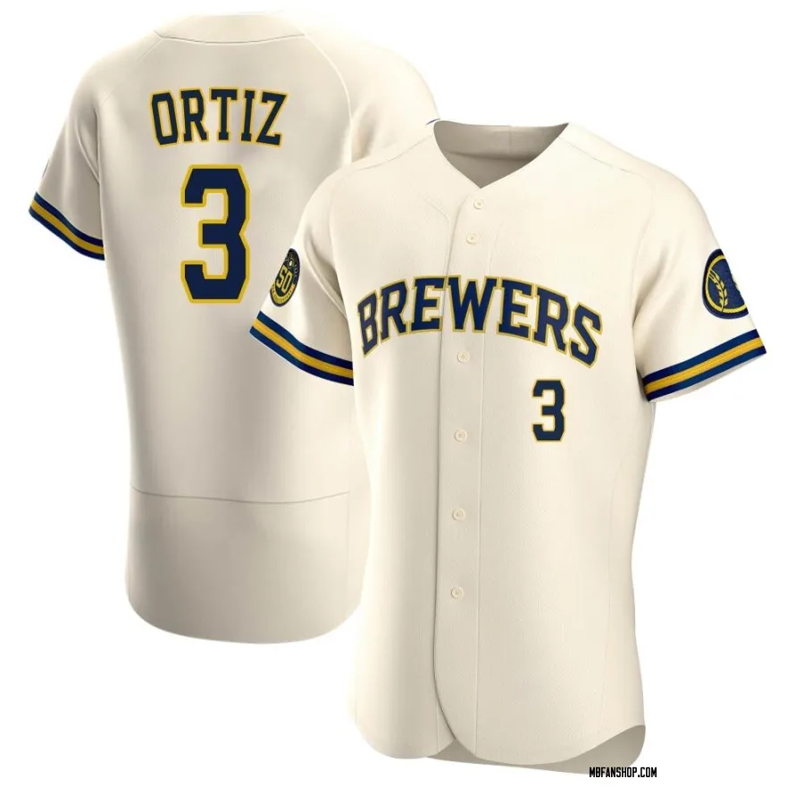 Authentic Men's Joey Ortiz Milwaukee Brewers Home Jersey - Cream