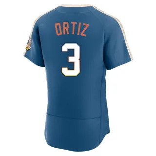 Authentic Men's Joey Ortiz Milwaukee Brewers Mineral 2026 City Connect Stadium Jersey - Blue