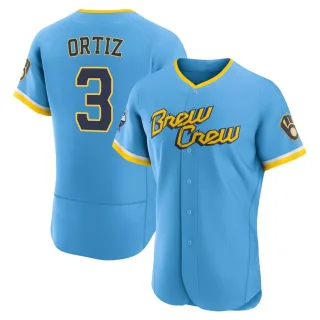 Authentic Men's Joey Ortiz Milwaukee Brewers Powder 2022 City Connect Jersey - Blue