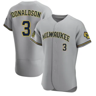 Authentic Men's Josh Donaldson Milwaukee Brewers Road Jersey - Gray