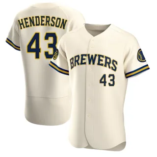 Authentic Men's Logan Henderson Milwaukee Brewers Home Jersey - Cream
