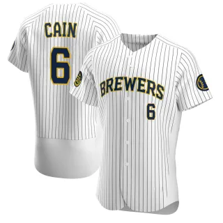 Authentic Men's Lorenzo Cain Milwaukee Brewers Alternate Jersey - White