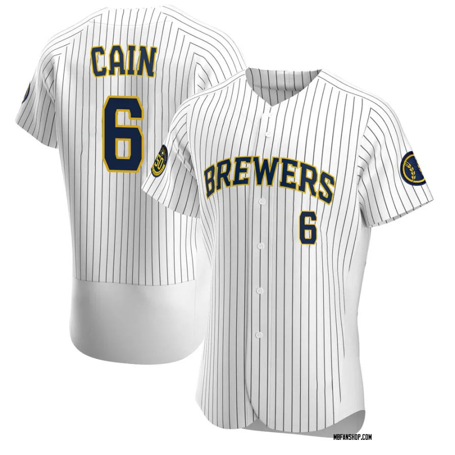 Authentic Men's Lorenzo Cain Milwaukee Brewers Alternate Jersey - White