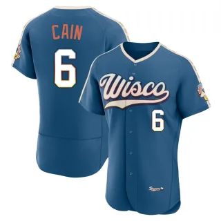 Authentic Men's Lorenzo Cain Milwaukee Brewers Mineral 2026 City Connect Stadium Jersey - Blue