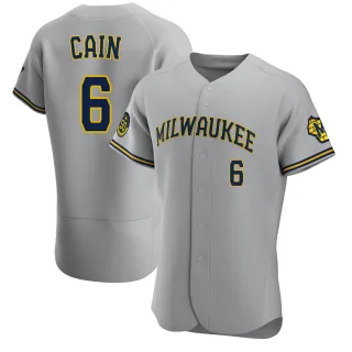 Authentic Men's Lorenzo Cain Milwaukee Brewers Road Jersey - Gray