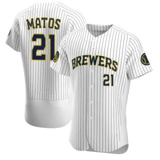 Authentic Men's Luis Matos Milwaukee Brewers Alternate Jersey - White