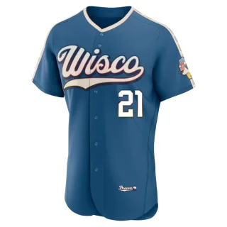 Authentic Men's Luis Matos Milwaukee Brewers Mineral 2026 City Connect Stadium Jersey - Blue