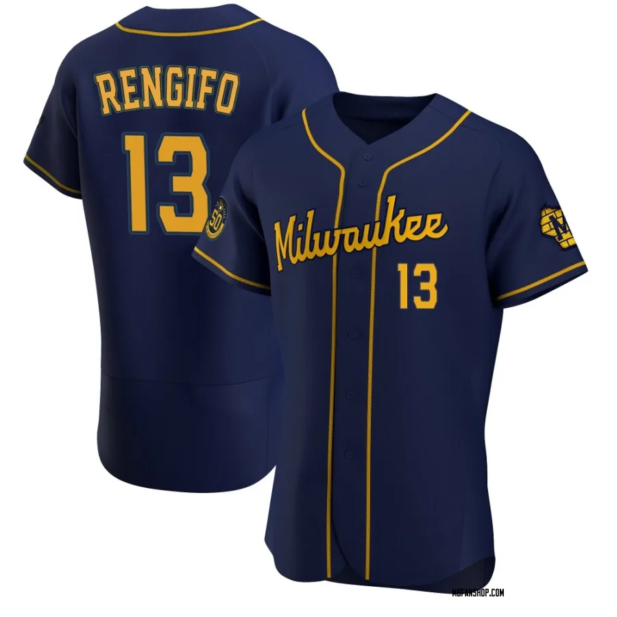 Authentic Men's Luis Rengifo Milwaukee Brewers Alternate Jersey - Navy