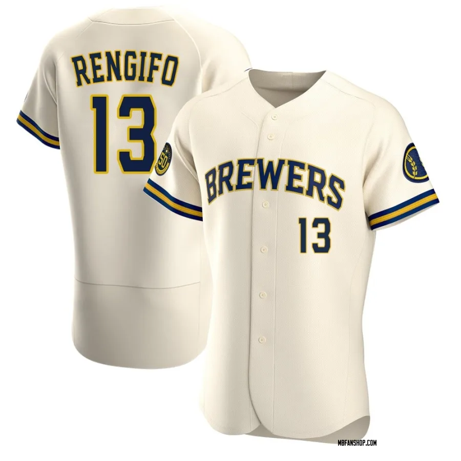 Authentic Men's Luis Rengifo Milwaukee Brewers Home Jersey - Cream