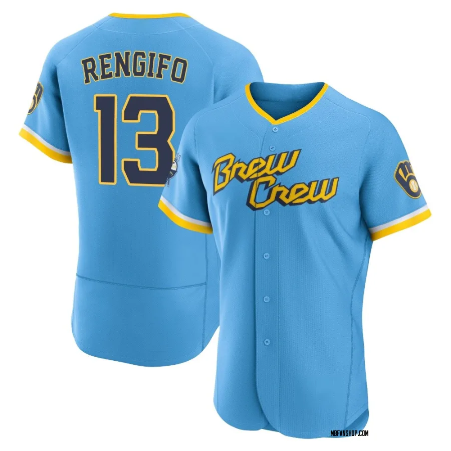 Authentic Men's Luis Rengifo Milwaukee Brewers Powder 2022 City Connect Jersey - Blue