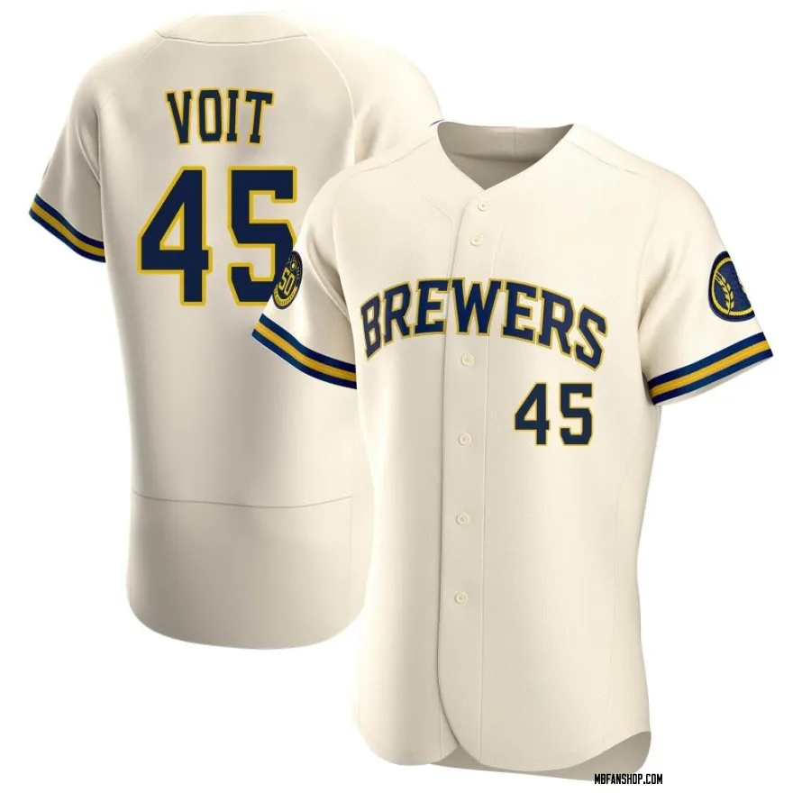 Authentic Men's Luke Voit Milwaukee Brewers Home Jersey - Cream