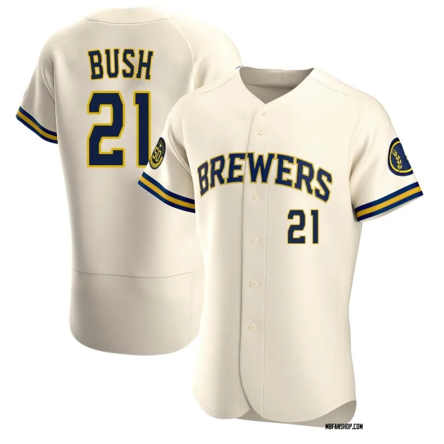 Authentic Men's Matt Bush Milwaukee Brewers Home Jersey - Cream
