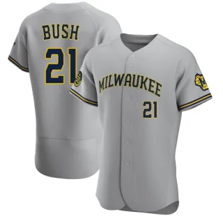 Authentic Men's Matt Bush Milwaukee Brewers Road Jersey - Gray