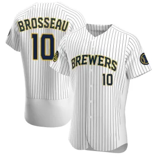 Authentic Men's Mike Brosseau Milwaukee Brewers Alternate Jersey - White