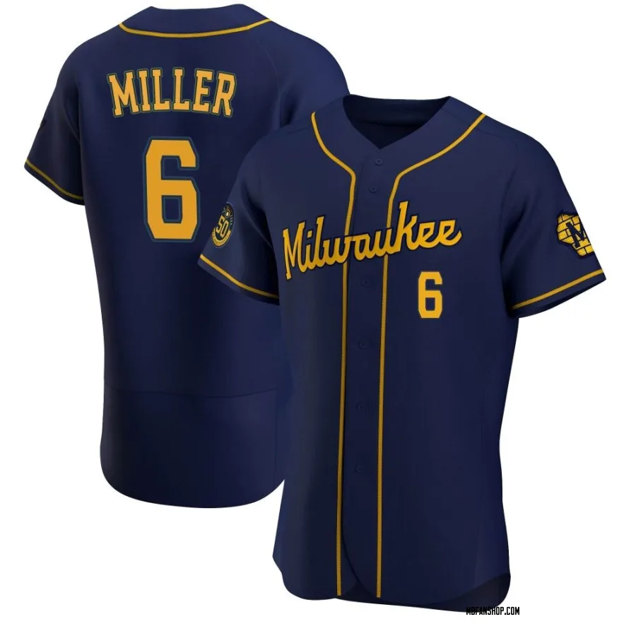 Authentic Men's Owen Miller Milwaukee Brewers Alternate Jersey - Navy