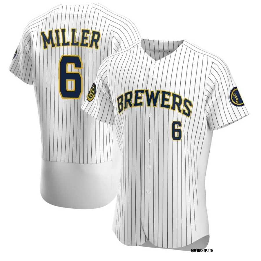 Authentic Men's Owen Miller Milwaukee Brewers Alternate Jersey - White