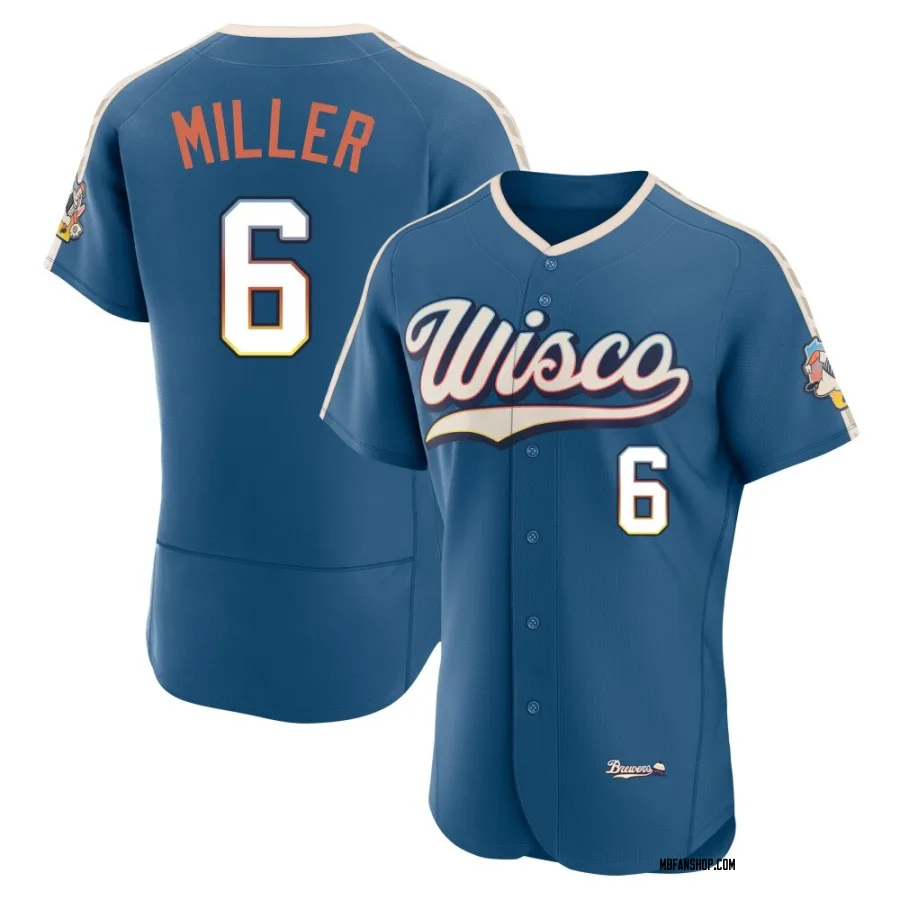 Authentic Men's Owen Miller Milwaukee Brewers Mineral 2026 City Connect Stadium Jersey - Blue