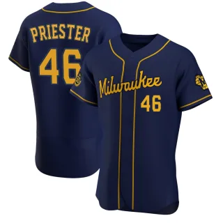 Authentic Men's Quinn Priester Milwaukee Brewers Alternate Jersey - Navy