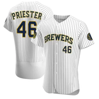 Authentic Men's Quinn Priester Milwaukee Brewers Alternate Jersey - White