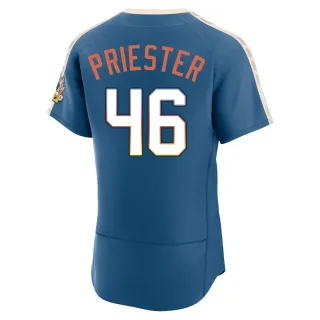 Authentic Men's Quinn Priester Milwaukee Brewers Mineral 2026 City Connect Stadium Jersey - Blue