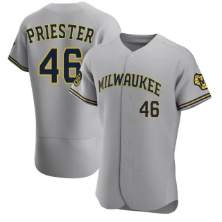 Authentic Men's Quinn Priester Milwaukee Brewers Road Jersey - Gray