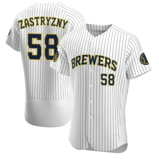 Authentic Men's Rob Zastryzny Milwaukee Brewers Alternate Jersey - White
