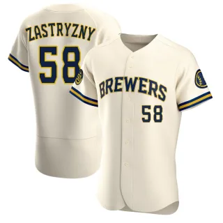 Authentic Men's Rob Zastryzny Milwaukee Brewers Home Jersey - Cream