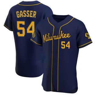 Authentic Men's Robert Gasser Milwaukee Brewers Alternate Jersey - Navy
