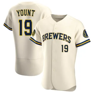 Authentic Men's Robin Yount Milwaukee Brewers Home Jersey - Cream