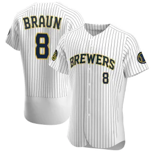 Authentic Men's Ryan Braun Milwaukee Brewers Alternate Jersey - White