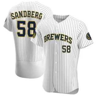 Authentic Men's Ryan Sandberg Milwaukee Brewers Alternate Jersey - White