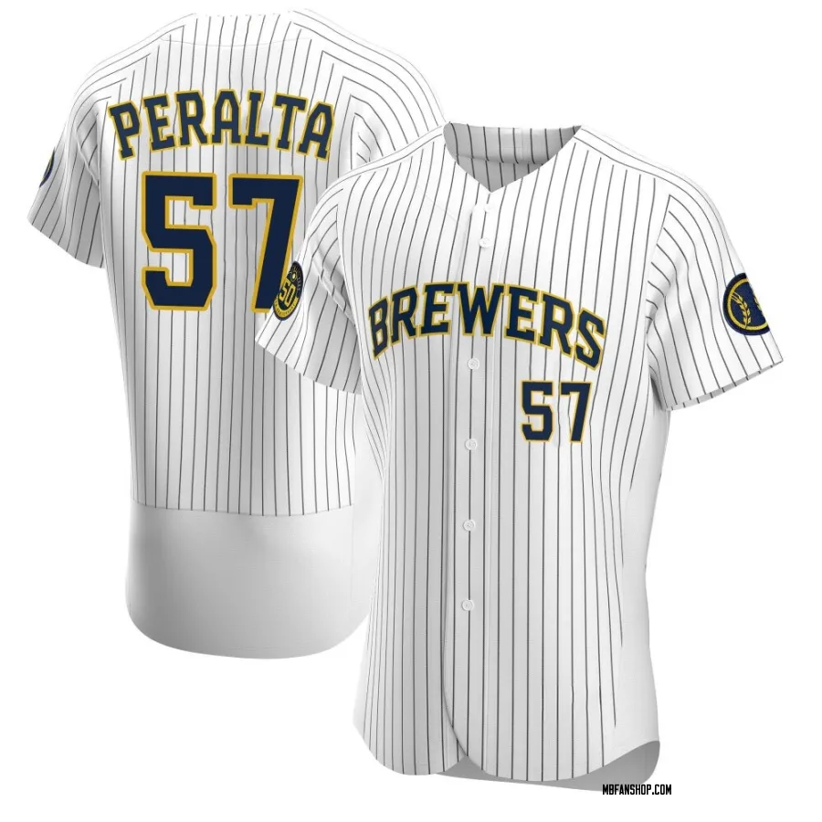Authentic Men's Sammy Peralta Milwaukee Brewers Alternate Jersey - White