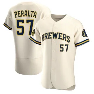 Authentic Men's Sammy Peralta Milwaukee Brewers Home Jersey - Cream