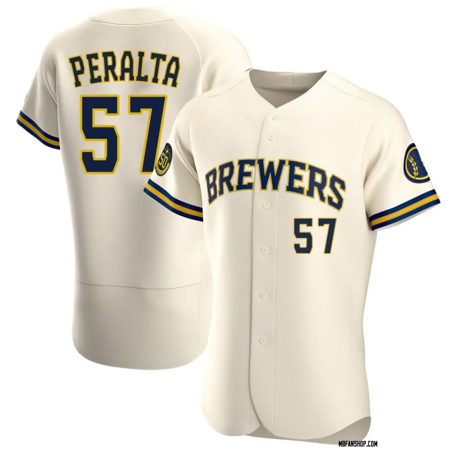 Authentic Men's Sammy Peralta Milwaukee Brewers Home Jersey - Cream