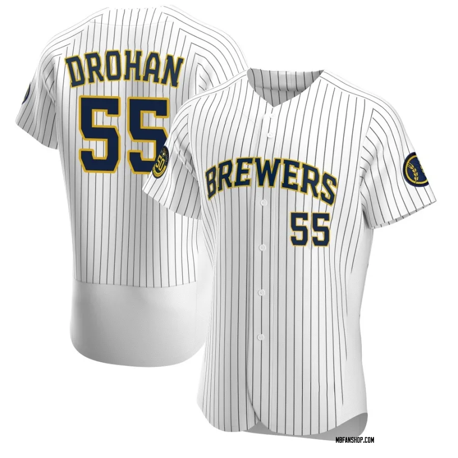 Authentic Men's Shane Drohan Milwaukee Brewers Alternate Jersey - White