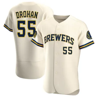 Authentic Men's Shane Drohan Milwaukee Brewers Home Jersey - Cream