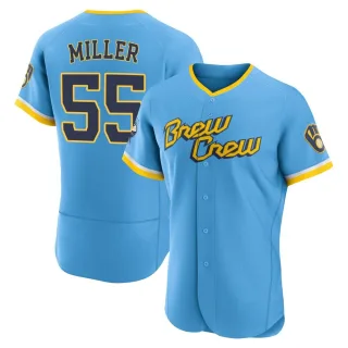 Authentic Men's Shelby Miller Milwaukee Brewers Powder 2022 City Connect Jersey - Blue