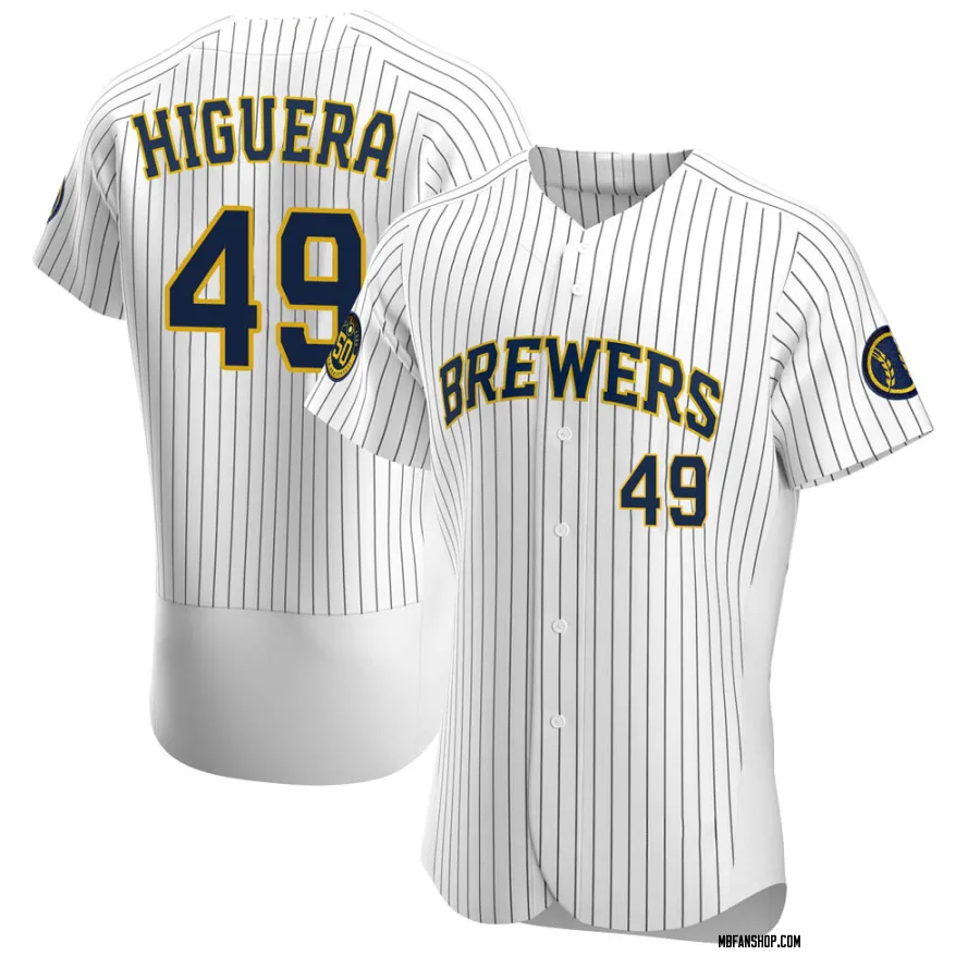Authentic Men's Teddy Higuera Milwaukee Brewers Alternate Jersey - White