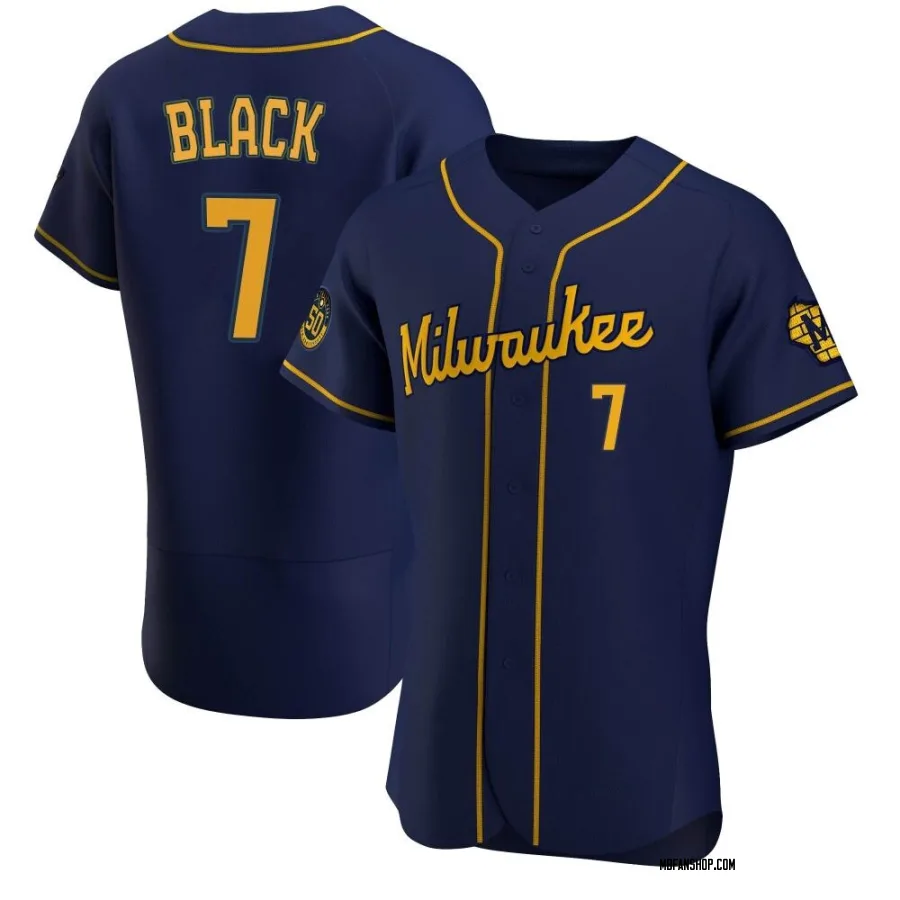 Authentic Men's Tyler Black Milwaukee Brewers Alternate Jersey - Navy