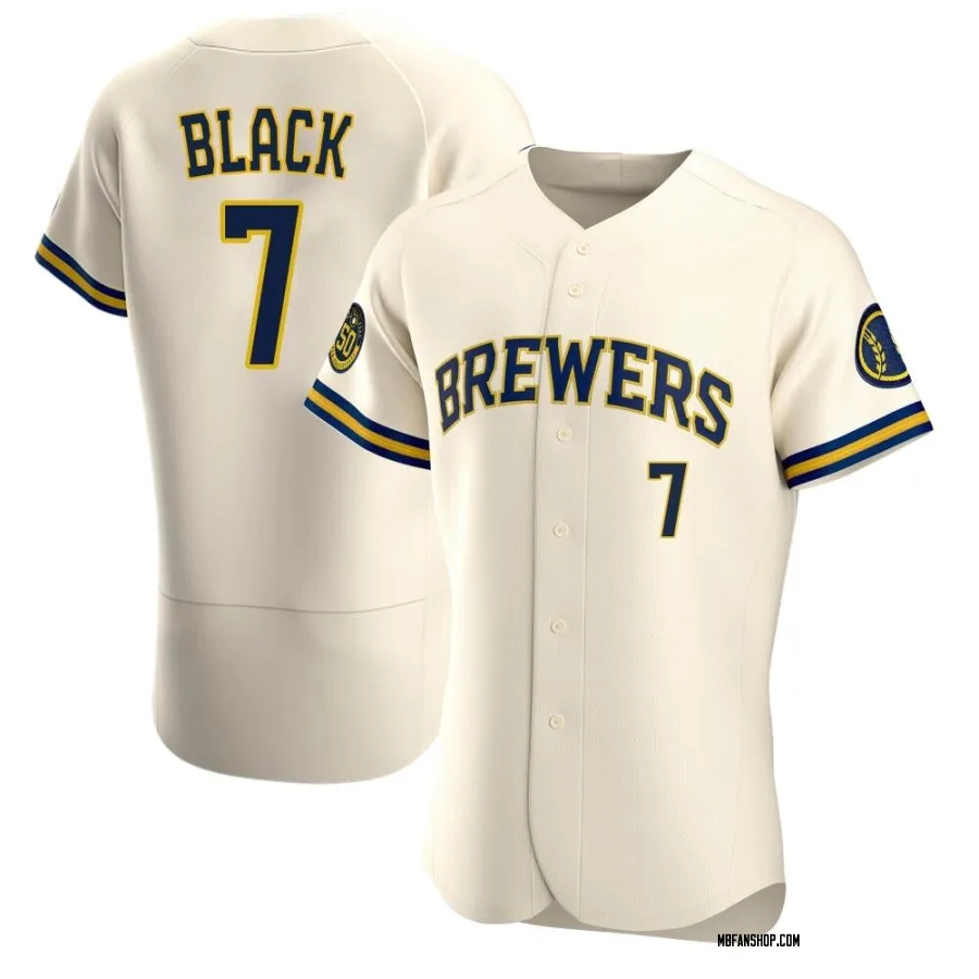Authentic Men's Tyler Black Milwaukee Brewers Home Jersey - Cream
