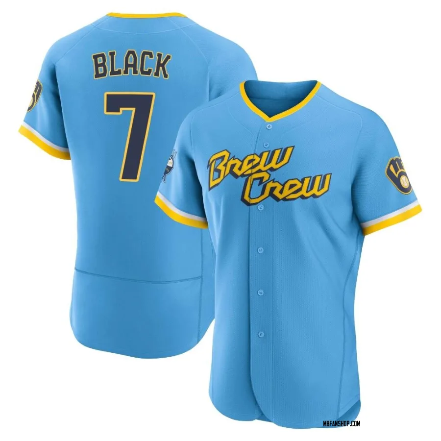 Authentic Men's Tyler Black Milwaukee Brewers Powder 2022 City Connect Jersey - Blue