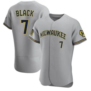 Authentic Men's Tyler Black Milwaukee Brewers Road Jersey - Gray