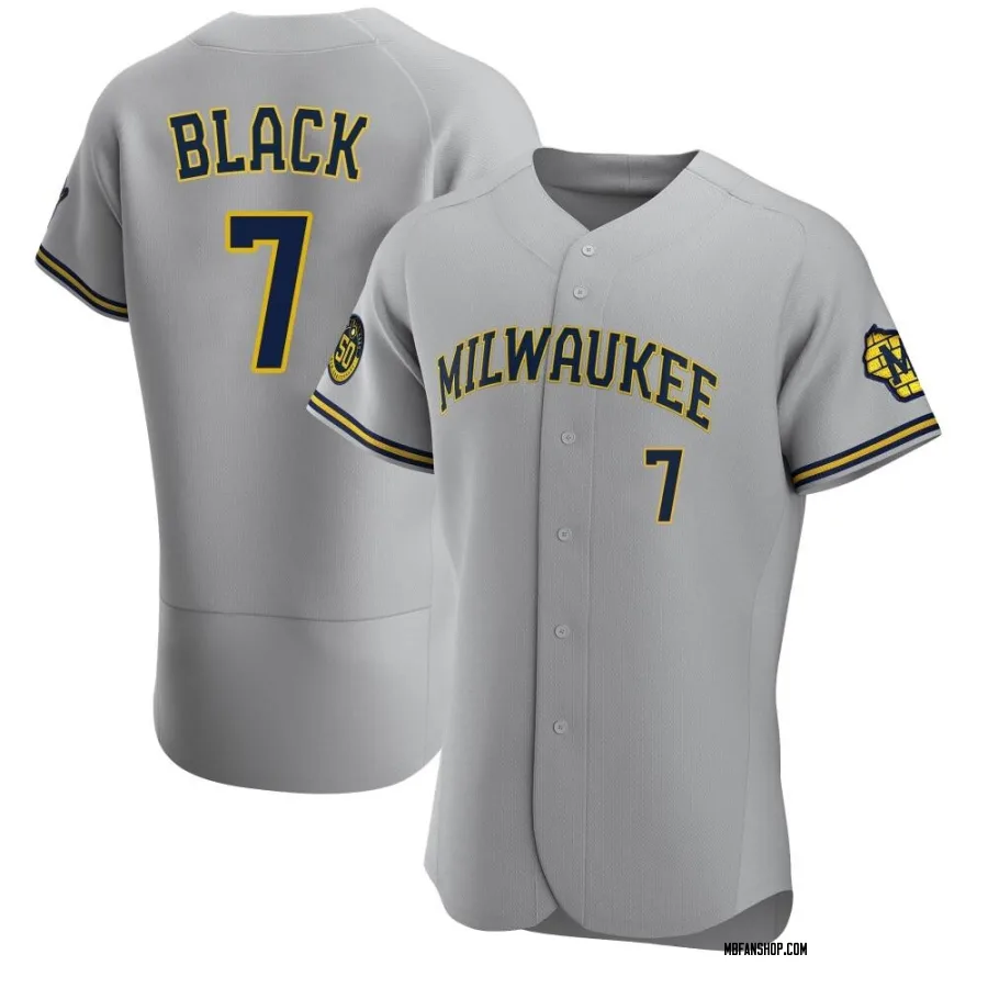 Authentic Men's Tyler Black Milwaukee Brewers Road Jersey - Gray