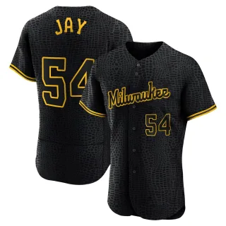 Authentic Men's Tyler Jay Milwaukee Brewers Snake Skin City Jersey - Black