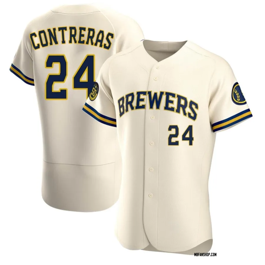 Authentic Men's William Contreras Milwaukee Brewers Home Jersey - Cream