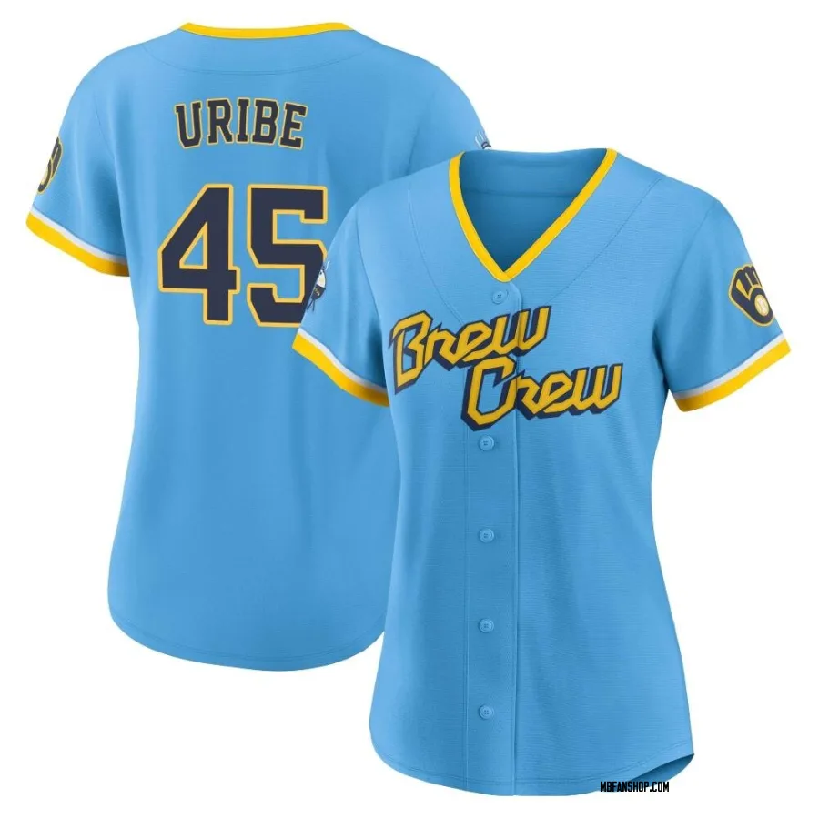 Authentic Women's Abner Uribe Milwaukee Brewers Powder 2022 City Connect Jersey - Blue