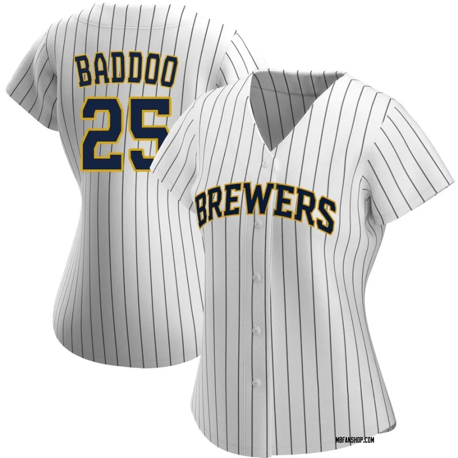 Authentic Women's Akil Baddoo Milwaukee Brewers Alternate Jersey - White/Navy