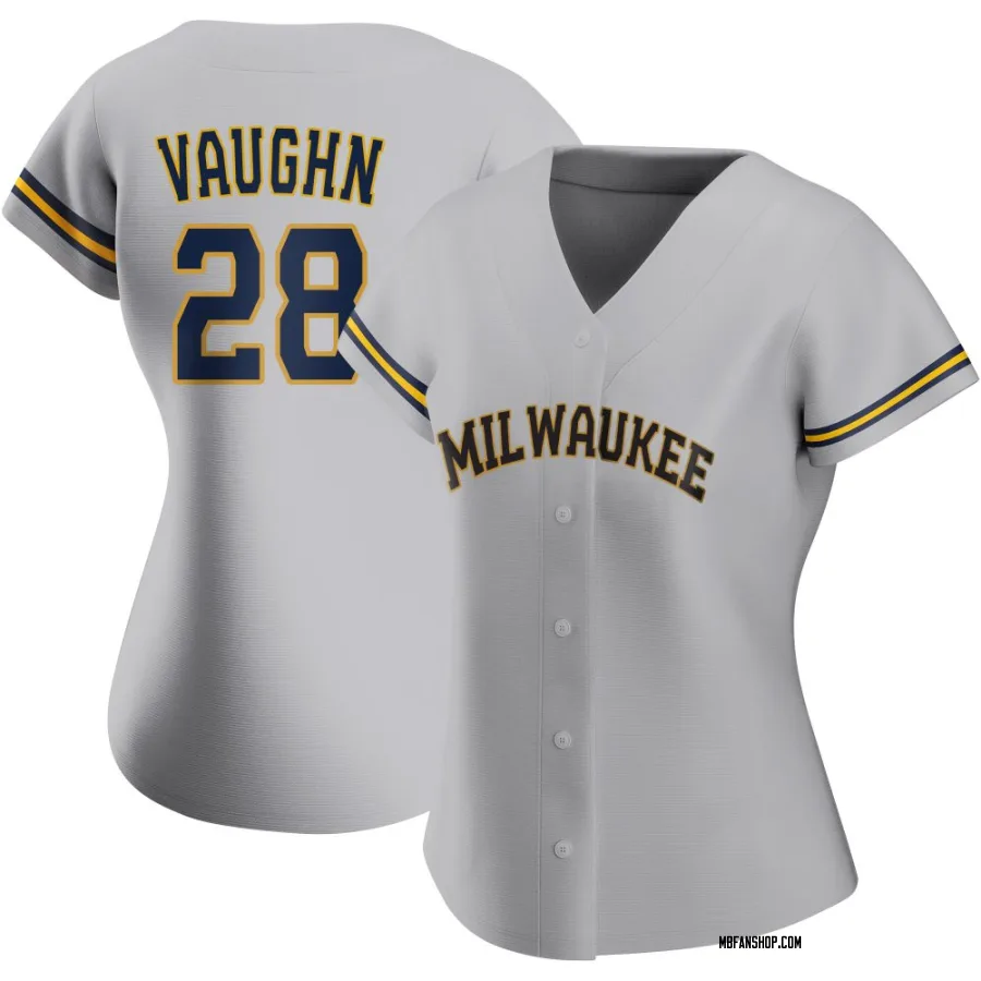 Authentic Women's Andrew Vaughn Milwaukee Brewers Road Jersey - Gray