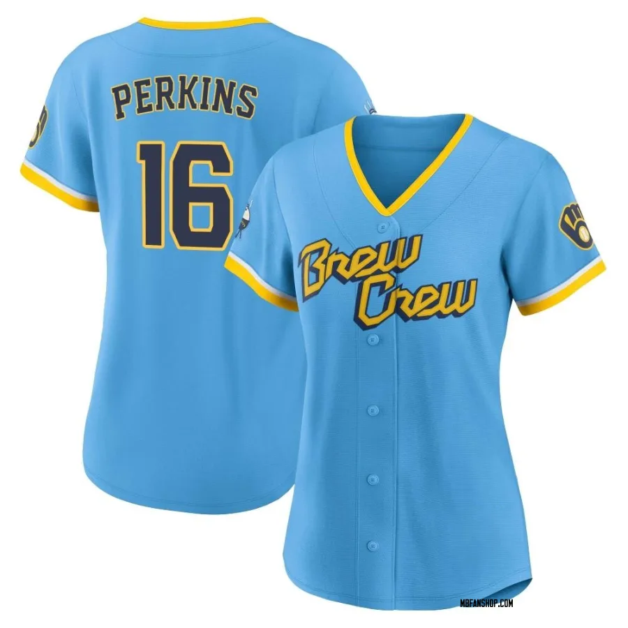 Authentic Women's Blake Perkins Milwaukee Brewers Powder 2022 City Connect Jersey - Blue